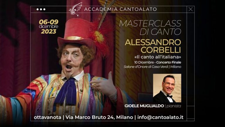 Masterclass di Canto con Alessandro Corbelli – “Il canto all’italiana”