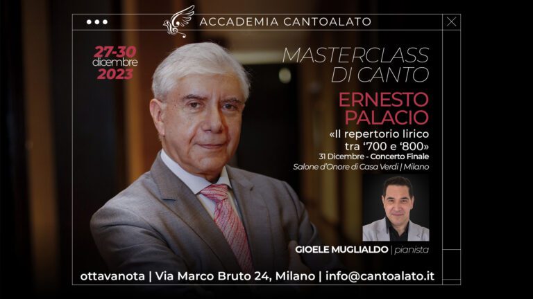 Masterclass di Canto con Ernesto Palacio – “Il repertorio lirico tra ‘700 e ‘800”